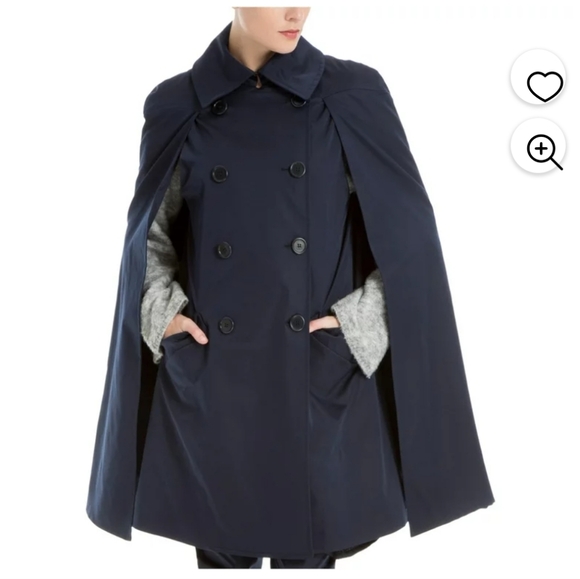 Max Studio Jackets & Blazers - Max Studio London Womens Trench Cape Jacket, Small dknavy